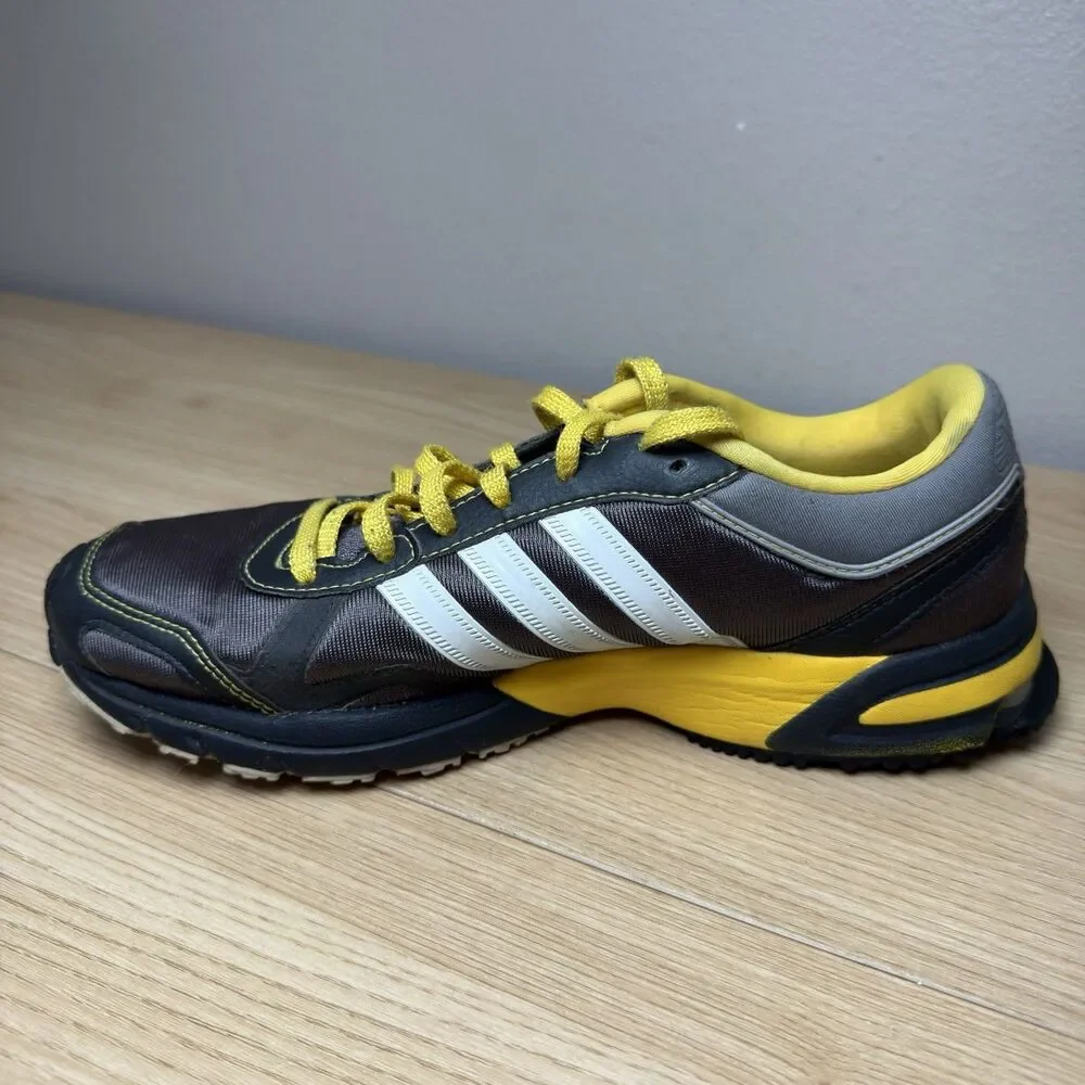 Adidas Marathon 10 Mens Shoes Size 8.5 Yellow Gray Running Workout Hawkeyes Iowa